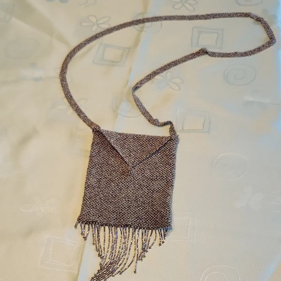 Chic Beaded Purse with Fringe - Picture 2 of 6